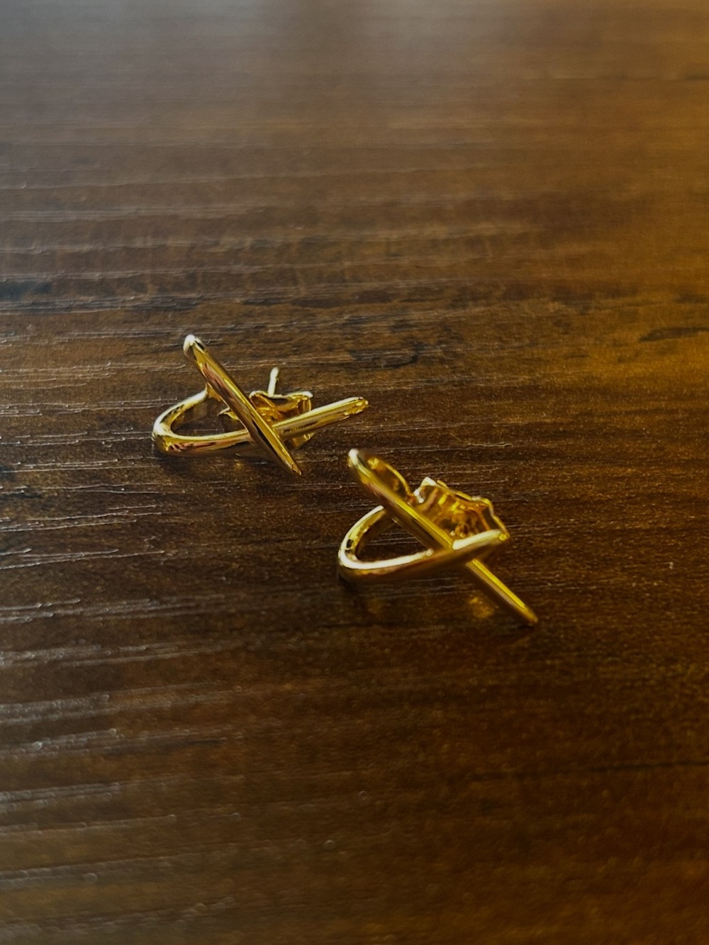 Rachel Zoe Gold Plated Sterling X Huggie Stud Earrings